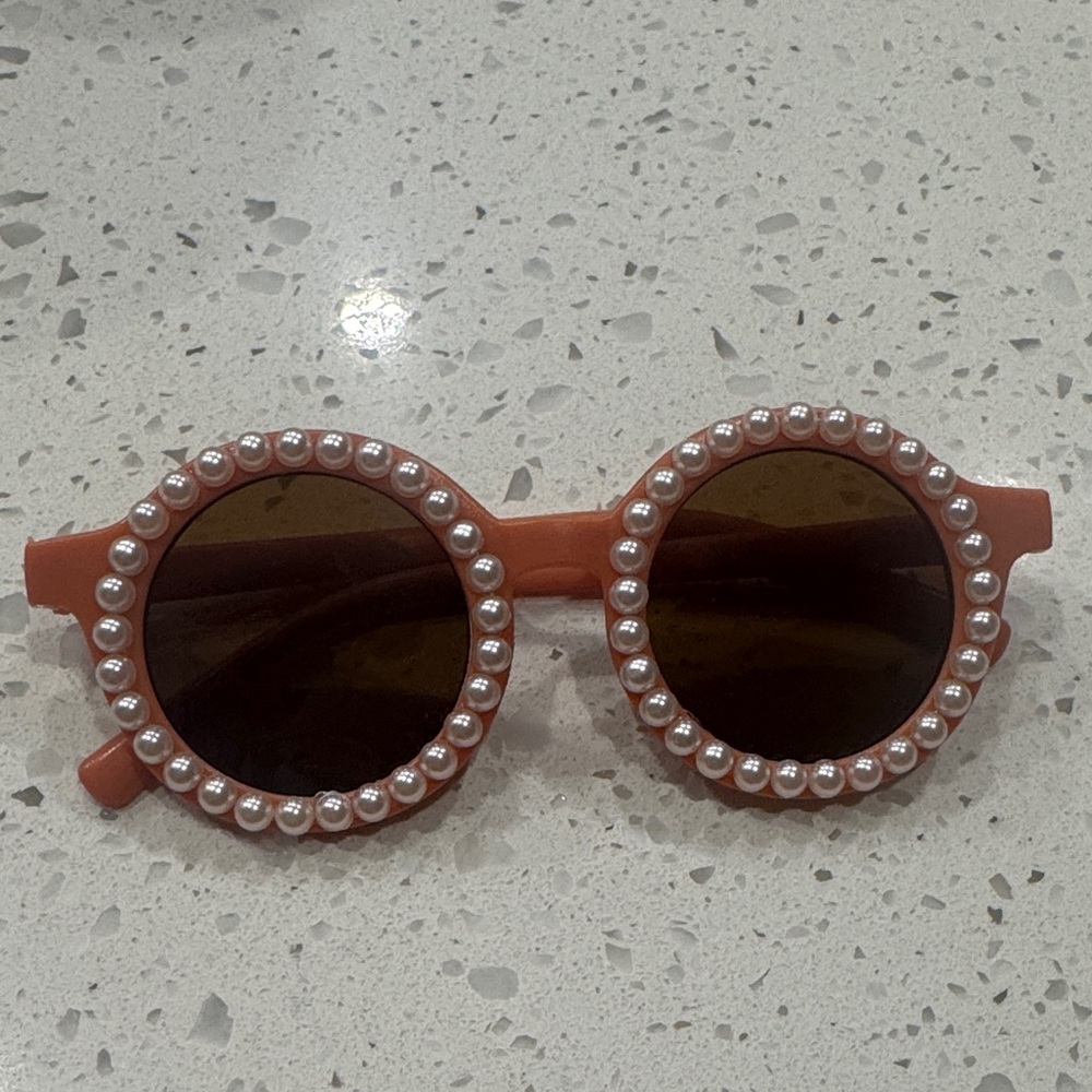 Kids' Pearl-Embellished Sunglasses - Orange